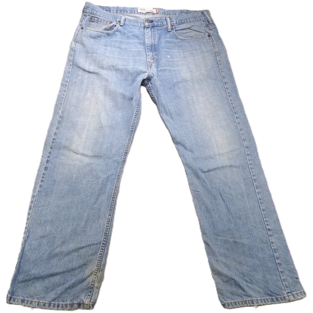 Y2K Levis 569 Loose Straight Jeans Denim Grunge Cotton Men 38x32 Light Blue Logo